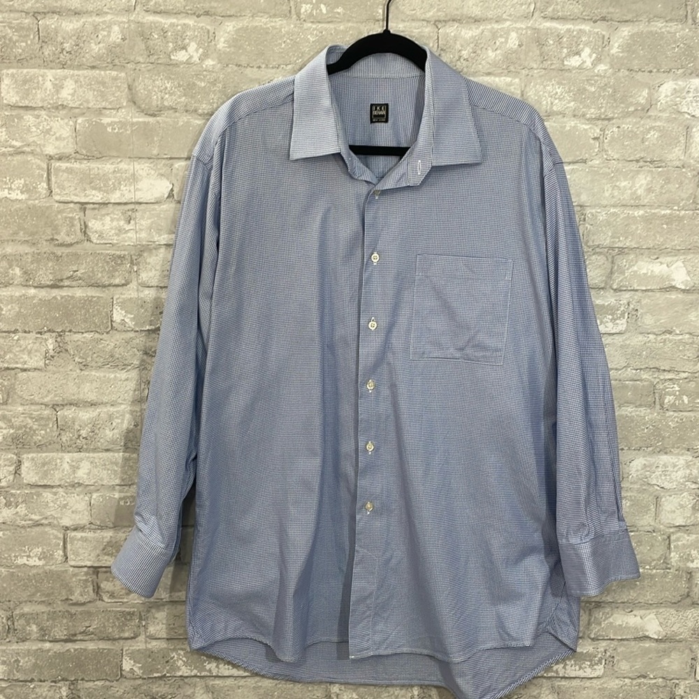 IKE BEHAR Blue Checked Button Down Shirt